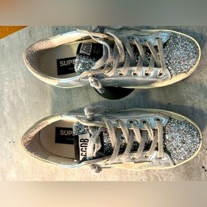 Golden Goose Superstar Silver and Glitter, Size 37